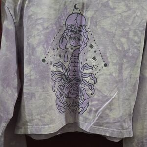 Santa Cruz Skateboards Purple and Gray Scorpion 🦂 & Skull 💀 Long Sleeve Tee 🌹